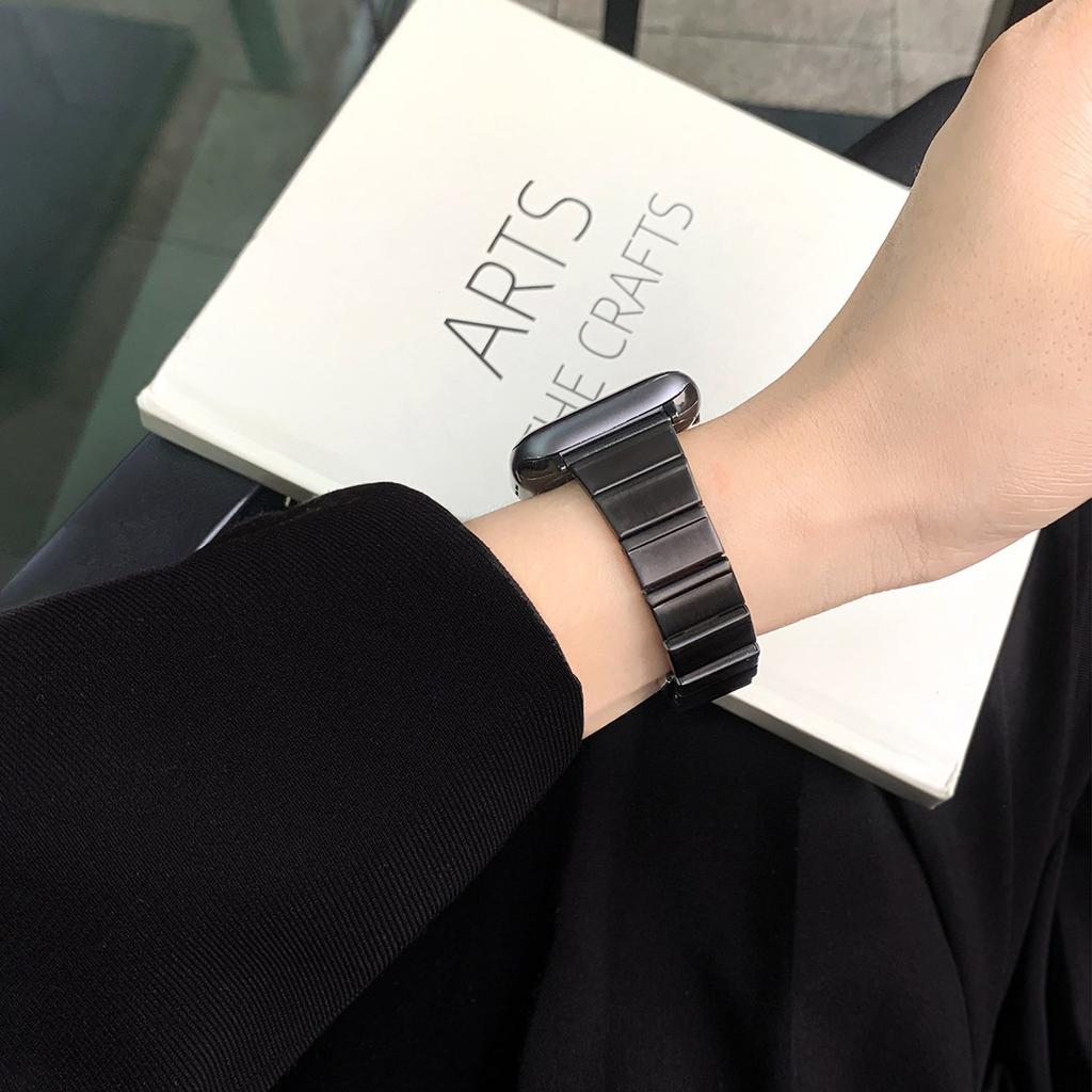 Bracelet Métallique Fin Style Coréen pour Samsung Galaxy Fit 3 (SM-R390) | Bracelet Montre Femme Boucle Papillon Élégante Correa