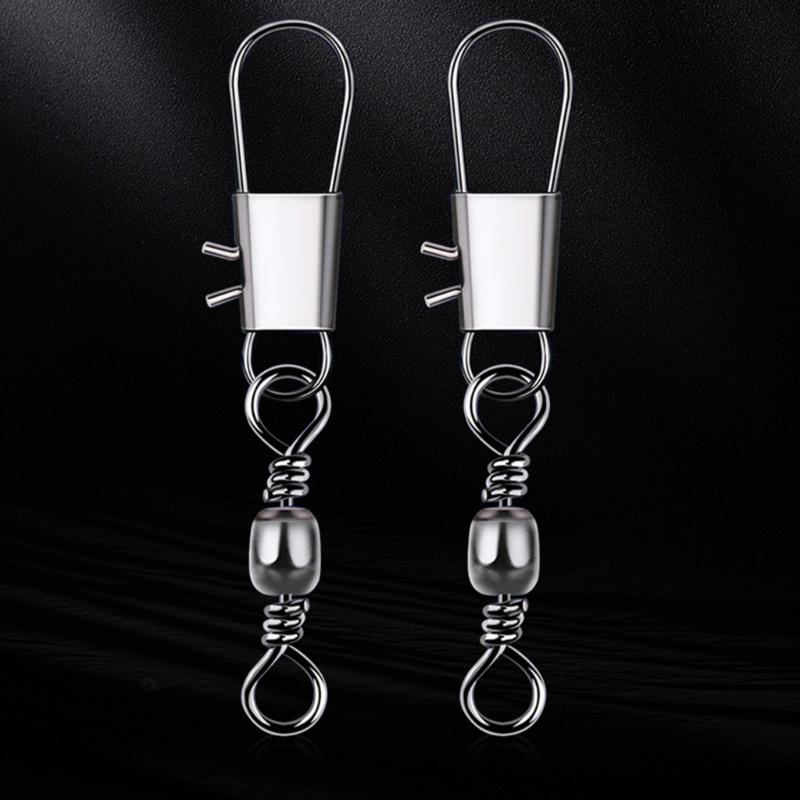 200Pcs High Carbon Steel Fishing Barrels Swivels Fishing Barrels Line Connectors Fishing Lures Connectors Tool Enduring