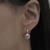 Less Is More Silver Ball One Touch Earring