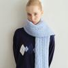 30% wool blended twist knitted scarf for women to increase the warmth of Korean in winter, retro twisted scarf