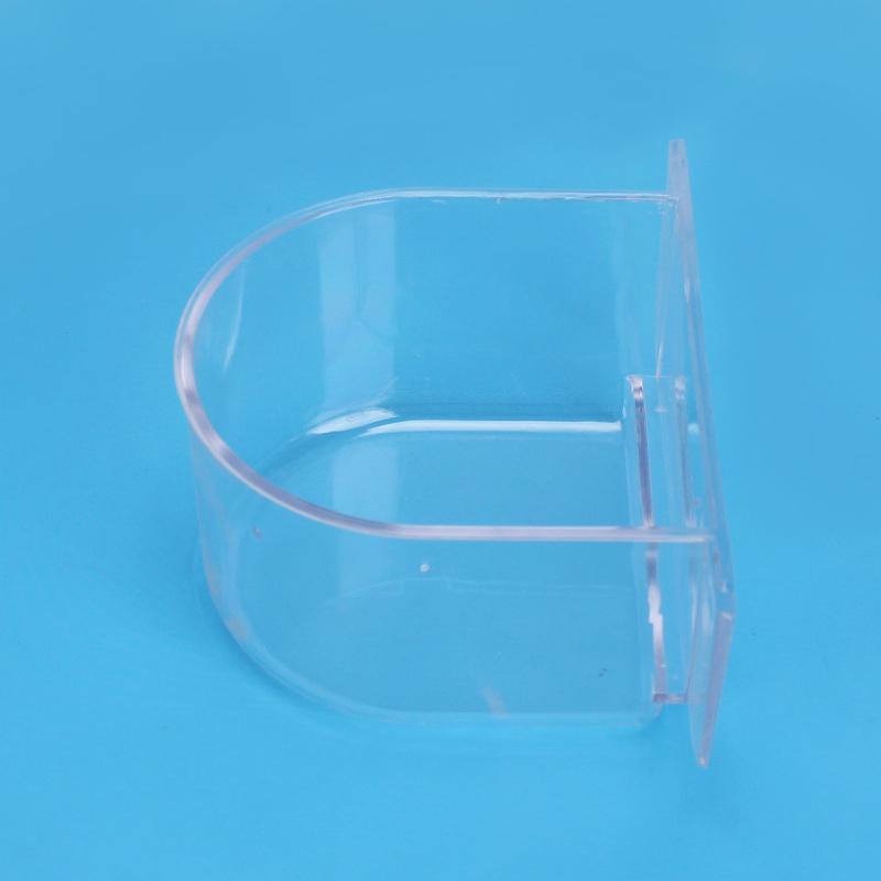 Clear Green Semicircle Bird and Rabbit Feeder Bowl - Cage Accessory