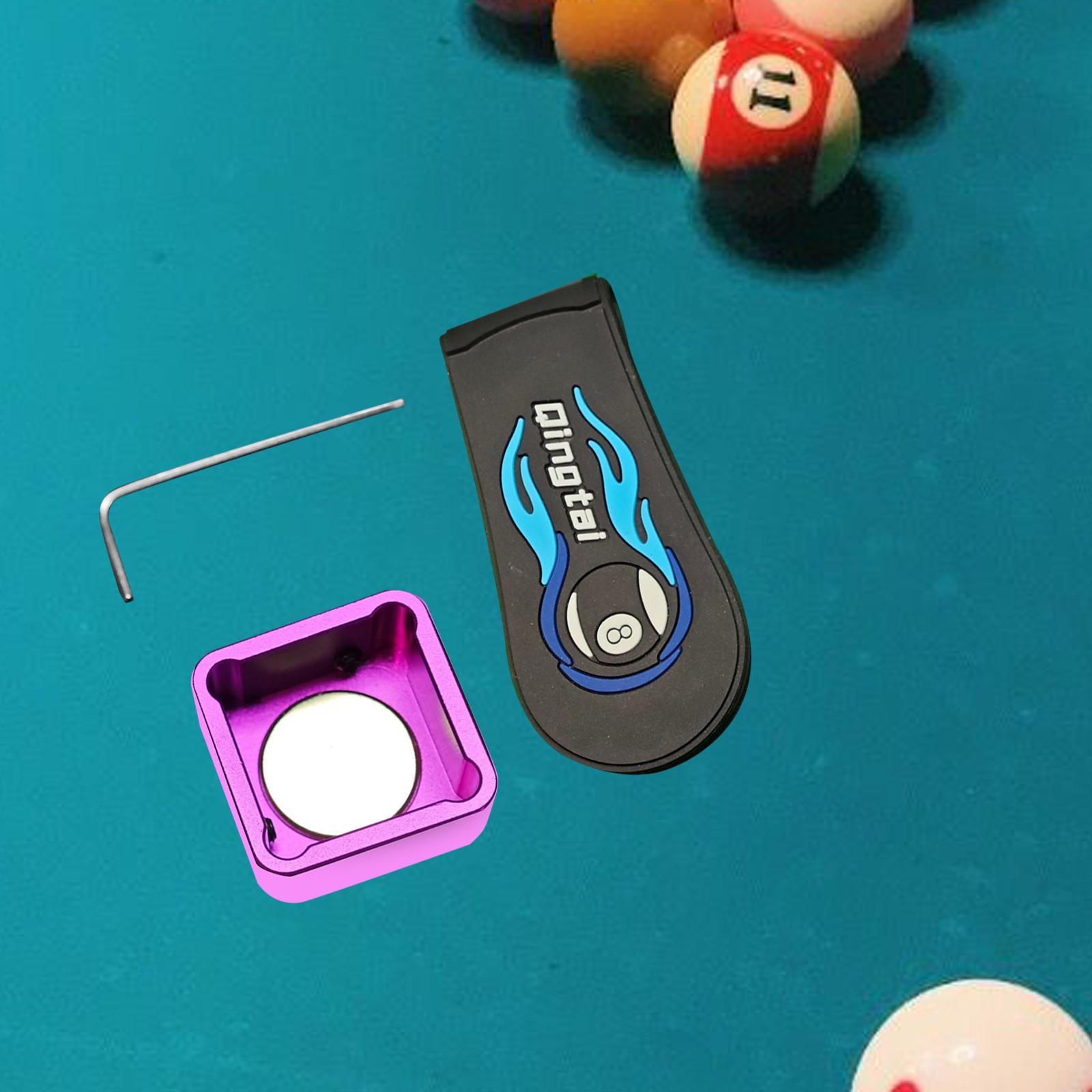 Держатель для мела для бильярдного кия с фиксированным зажимом. Аксессуары для бильярда и снукера. Практичный инструмент для бильярдного кия и снукера. фиолетовый
