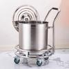 HPMILY 47cm Round Stainless Steel Mobile Soup Pot Base