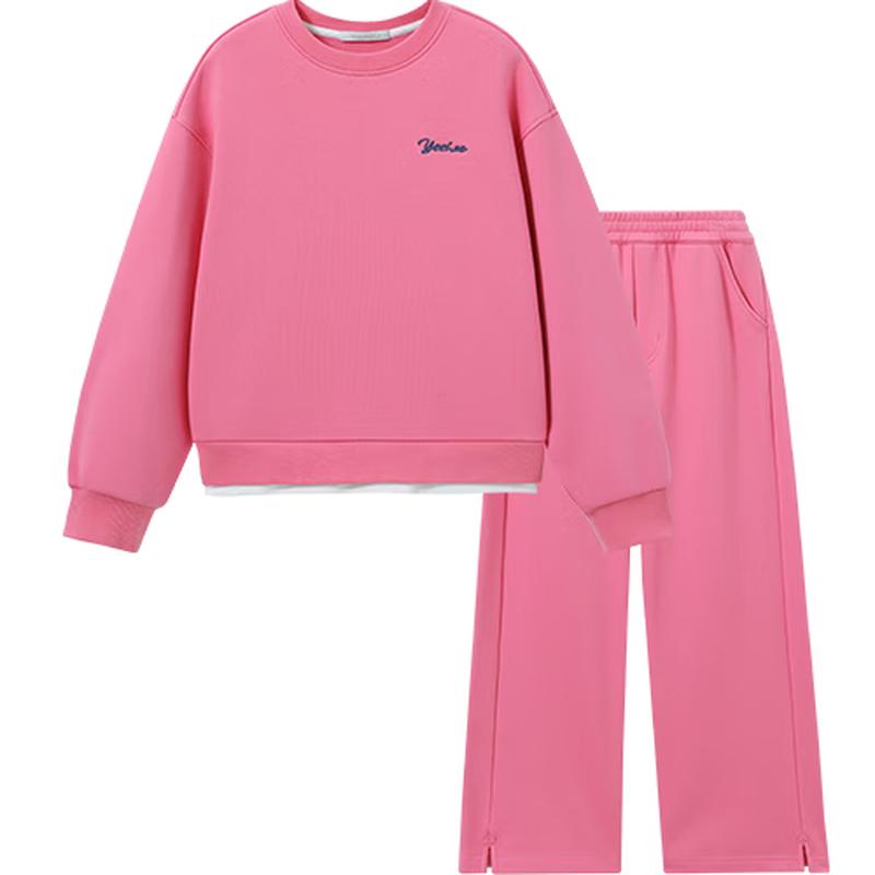 YEEHOO Unisex Kids Casual Sportswear Sweatshirt & Sweatpants Set 150