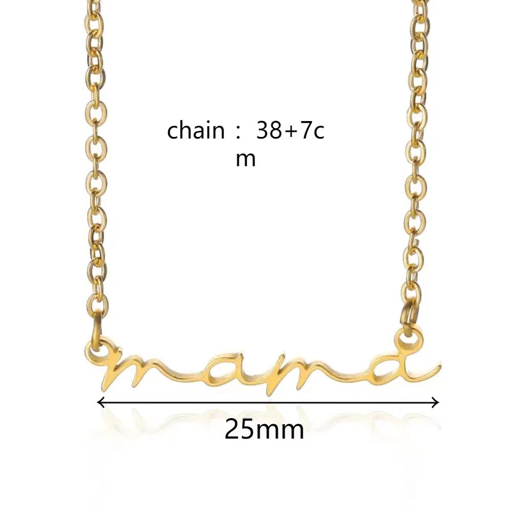 Mama Letters Pendant Necklace For Women Gold Color Stainless Steel Clavicle Chain Choker Female Fashion Jewelry Mom Gifts