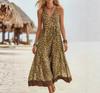 European and American new TikTok summer leopard print casual sleeveless V-neck dress women