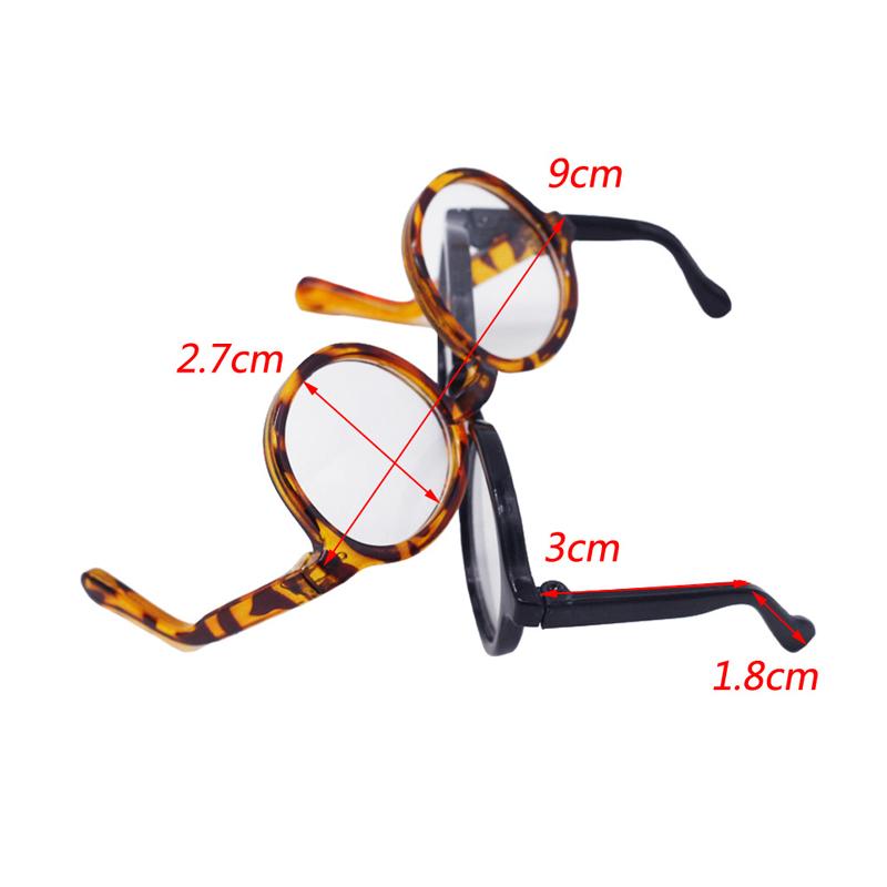 High Quality 6.5/9cm Transparent Plastic Glasses for 1/8 1/6 1/3 1/4 BJD for Labubu MSD SD Plush for EXO Doll Sun Glasses