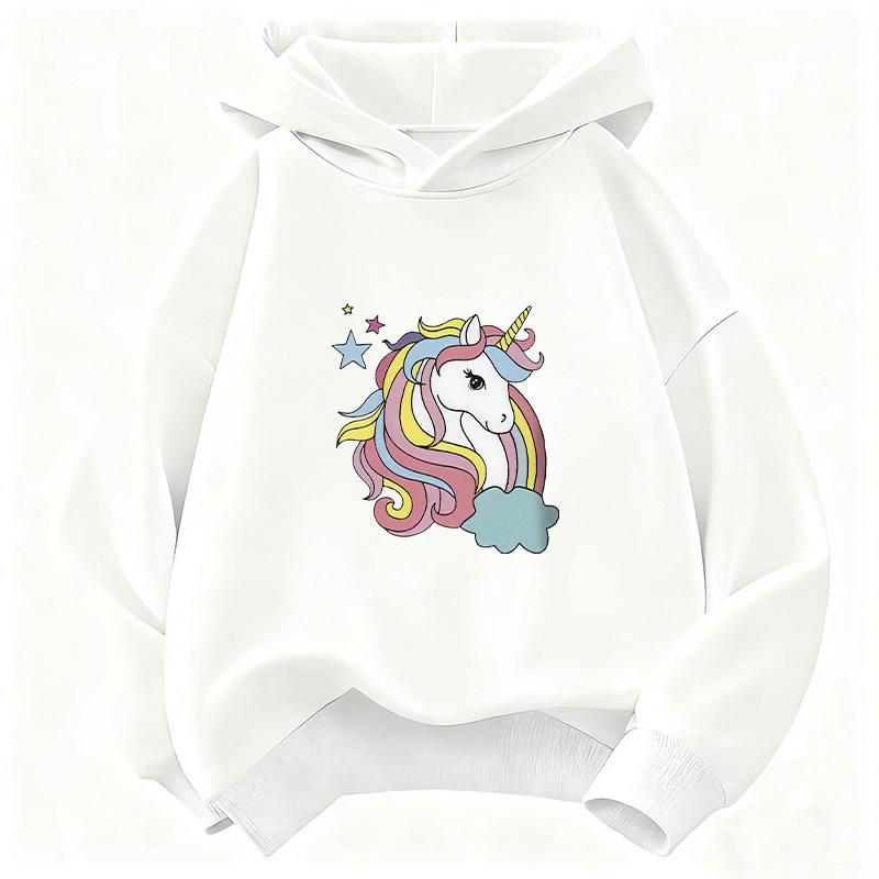 Fashion Rainbow Unicorn Hoodie Kids Children's Sweatshirt Cute 90s Hoody for Boys Girls Autumn Winter Casual Hoodies Pullover