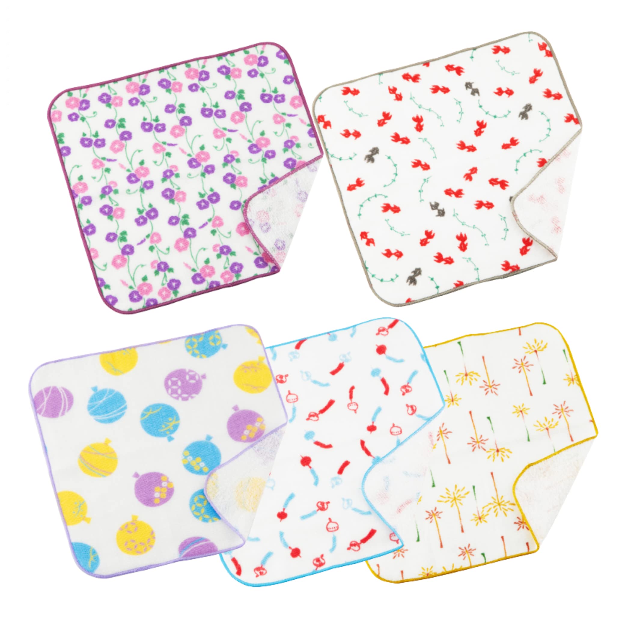 

Noren Towel Value Pack of 5 Wind Morning Water Mini Senshu Hand Mini 23x23cm Made in Gauze Baby Hand Drool Wipes Small Gift for Respect for the Aged