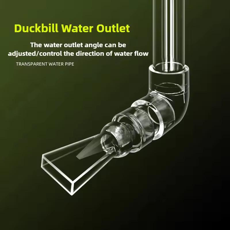 Universal Duckbill Nozzle Aquarium Filter Fish Tank Pump Rotating Water Outlet Pipe Connector Changed to Oxygen-Increasing Port
