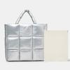 Quilted Handbag with Zip Closure Trendy and Roomy Shopper Bag for Women Girls