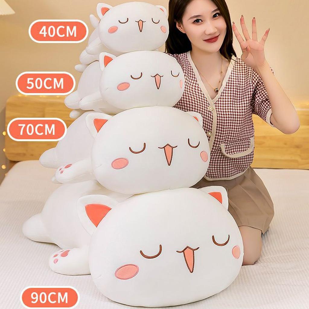 Soft Peach Cat Pillow Plush Toy Doll