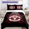 Set Lenzuola Manchester United FC Stampato 3 Pezzi Copripiumino Traspirante con Federe Biancheria da Letto Decorativa per Camera da Letto Casa