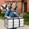 1Pc Heavy-Duty Waterproof Moving Storage Bag With Reinforced Handles And Zipper, Transparent Foldable Organizer Bag With Mesh Sides For Easy Viewing