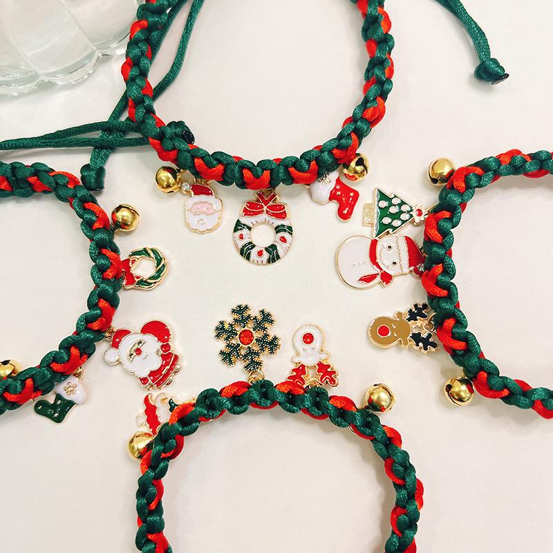 Christmas Themed Pet Collars Cat Necklaces Puppy Creative Cute Santa Claus Snowman Snowflakes Reindeer Decorations