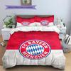 FC Bayern München Team Logo Muster Bettwäsche Heimdekoration Geburtstagsgeschenk (1 Bettbezug + 2 Kissenbezüge, ohne Füllung)