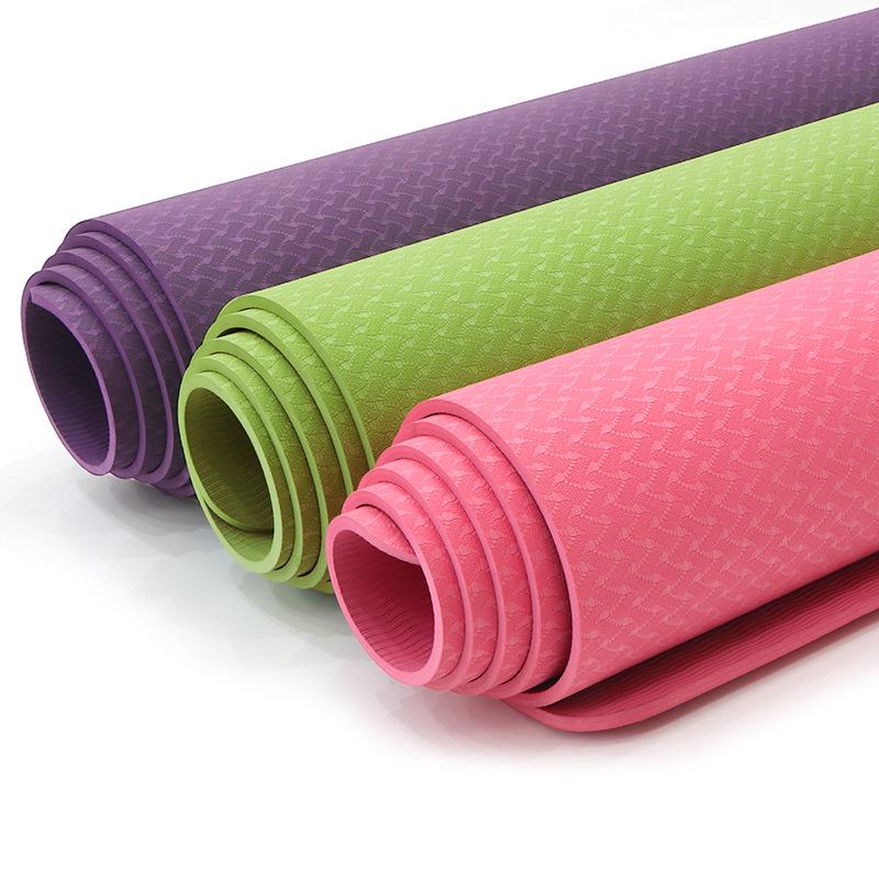 TPE Non-slip Yoga & Dance Mat - Wide, Shock Absorbing, Portable Mat for Home Fitness Beginners