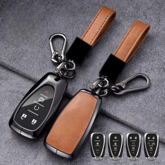 Zinc Alloy Leather Car Key Cover Case For Chevrolet Cruze Camaro Malibu Traverse