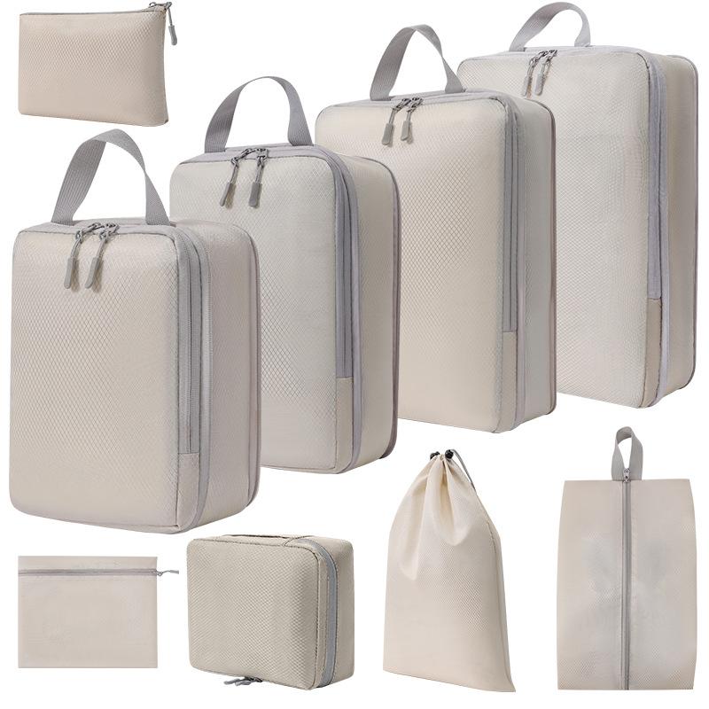 Compressed travel storage bag nine piece set for business travel clothing classification organization storage toiletries bag set