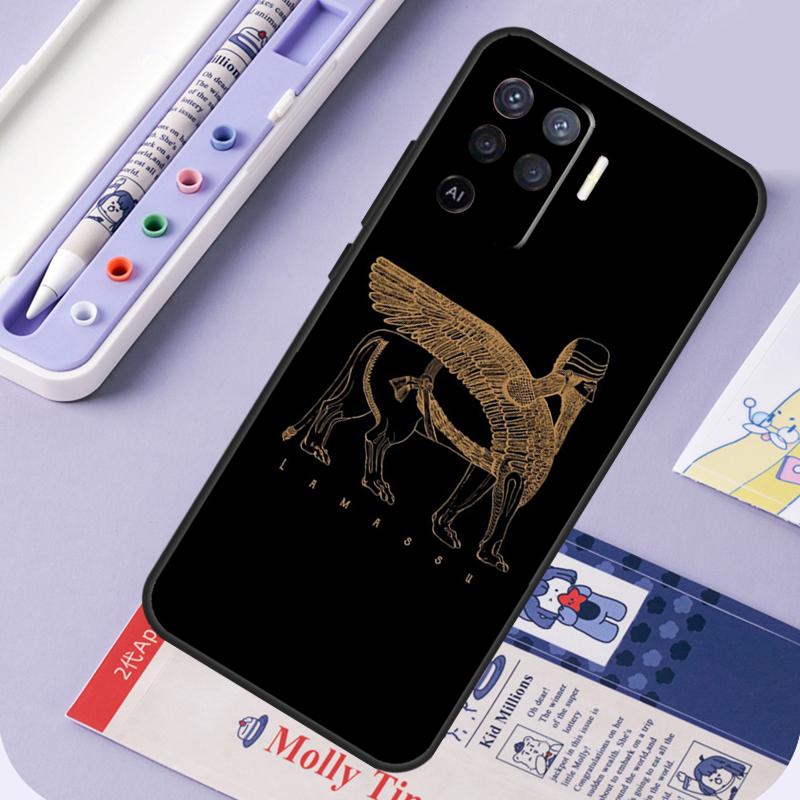 Assyrian Lamassu Winged Bull For Oppo A40 A60 A80 A94 A74 A54 A15 A18 A38 A58 A78 A98 A16 A76 A96 A57 A17 A77 A5 Pro Case