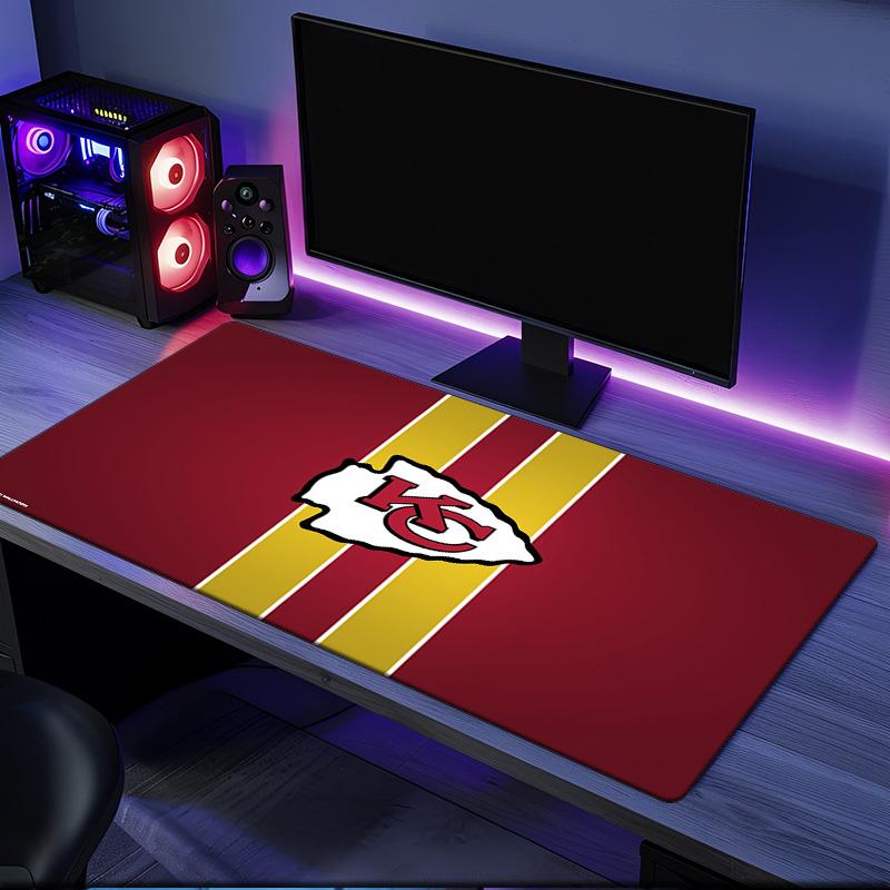 Kansas City Chiefs Logo Mauspade, Gummibasis, Esports Schreibtischmatte, Mauspade für Gamer und Bürogebrauch, Gaming Schreibtisch, leicht zu reinigende Matte