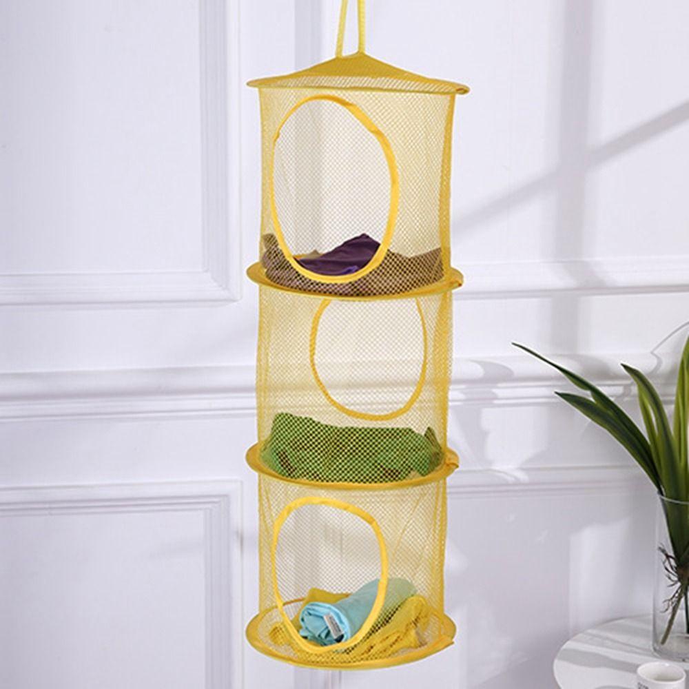 Cylindrical Cylindrical Storage Hanging Bag Mesh Cylindrical Storage Basket  Bathroom