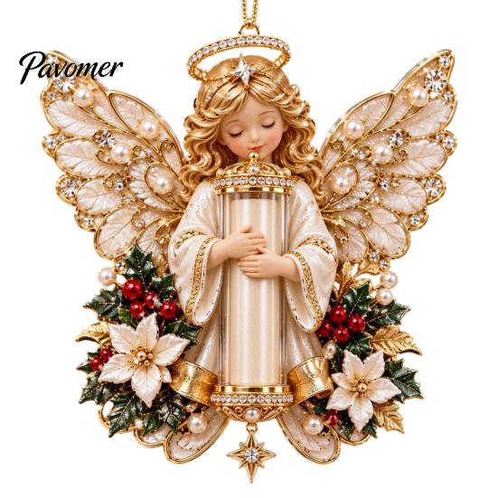 Kerstfeest Bedankjes Engel Geld Ornament, 2D Acryl Boom Feestelijke Heldere Decor Decoratie, Hangend Hanger voor Vakantie Decoratieve Seizoensgebonden Accenten