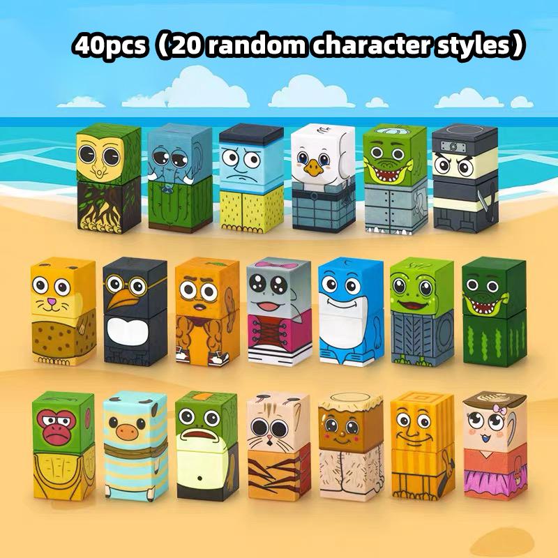 Ai Character Magnetic Building Blocks Tung Tung Tung Sahur Assembly Building Blocks Character Building Blocks Tabletop Game