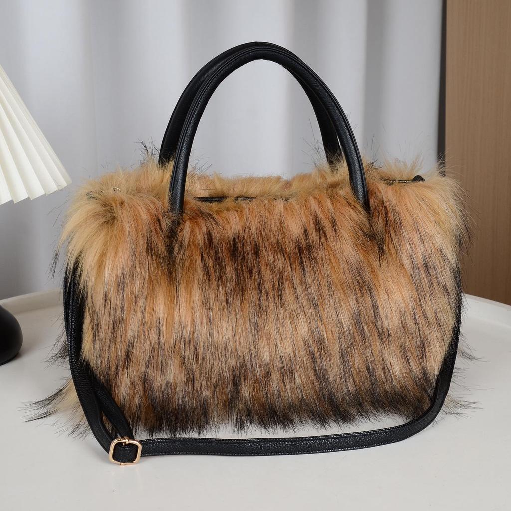 2025 Fall/Winter Women's Plush Faux Fur Crossbody Shoulder Bag