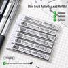 Blue Fruit Metal Mechanical Pencil with Built-in Eraser and Soft Grip for Student Writing and Sketching