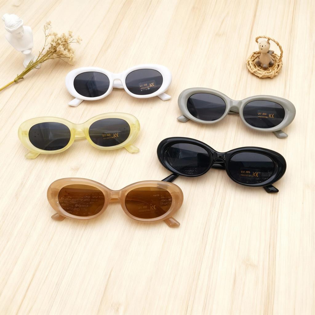 2025 Sun Protection Beach Boys And Girls Stylish Versatile Version Sunglasses Children's Personality Color Block Oval Frame