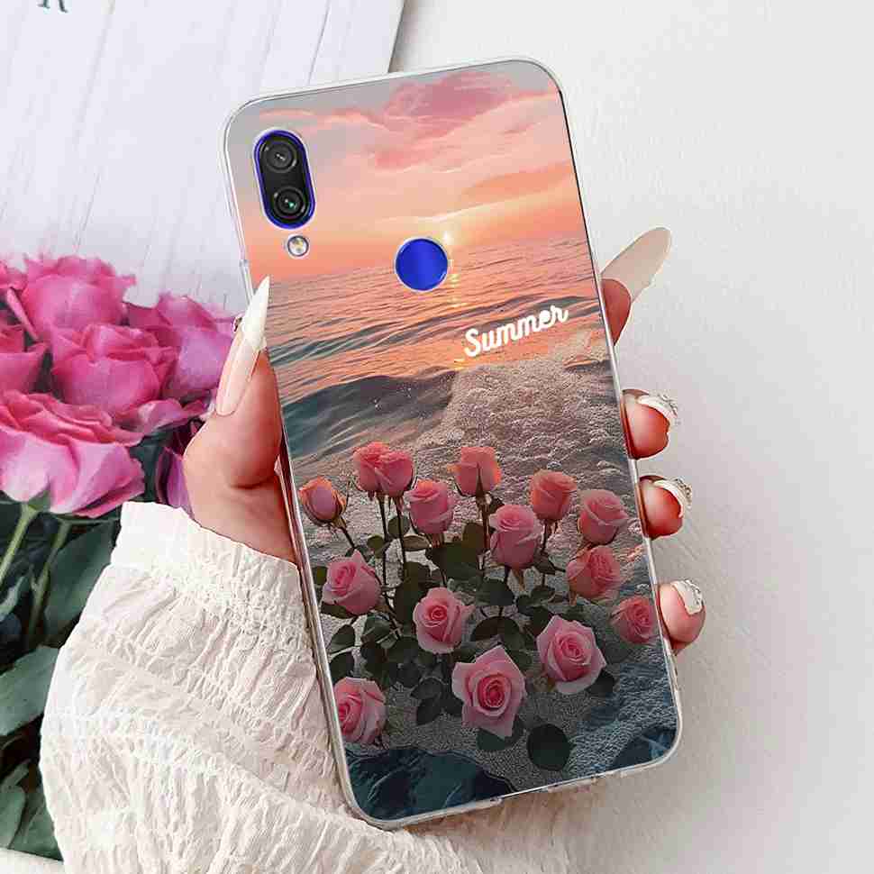 For Redmi Note 7 4G M1901F7G Case Fashion Painted Flowers Soft Silicone TPU Cover For Redmi Note 7Pro M1901F7S 6.3" Phone Shell