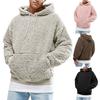 Winter Flauschiger Herren Hoodie Pullover Fleece Sweatshirt Kapuzenmantel Pullover