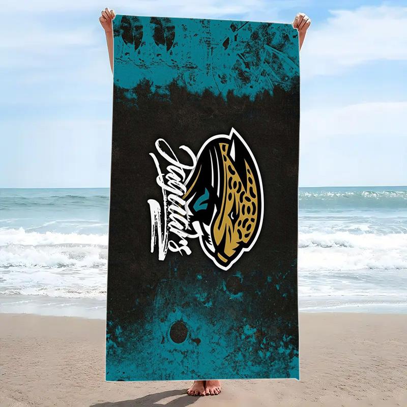 Jacksonville Jaguars Print Beach Towel, Large Soft Quick Dry Towel for Beach Camping Swimming