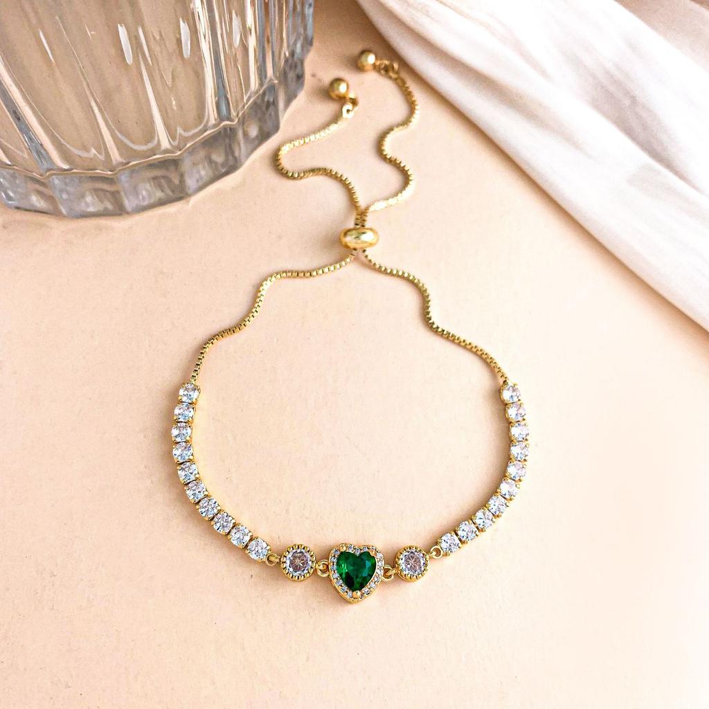Bracelet Colorful Love Zircon Bracelet Light Luxury High-end Pull-out Bead Adjustable Bracelet Exquisite and Versatile Girlfriend Model
