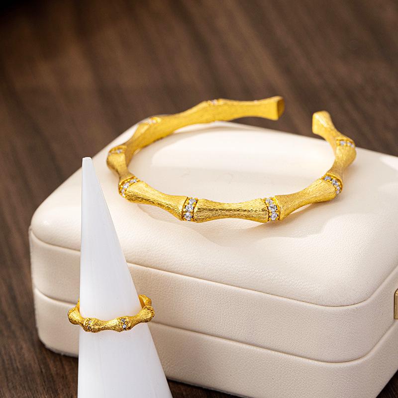 Fashionable Versatile Brushed Bamboo Ring for Women Exquisite Bracelet