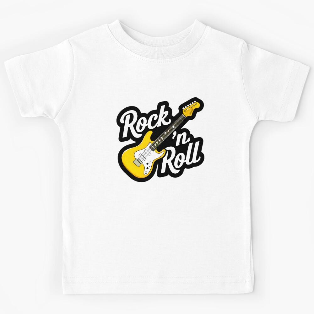 Rock n Roll Lover Electric Guitar Logo Kids T-Shirt 160