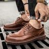 Fashion Retro Men's Casual Shoes 2025 Fashion Leather Footwear New Style Slip-On Comfortable Men Genuine Leather Work Business Casual Sn