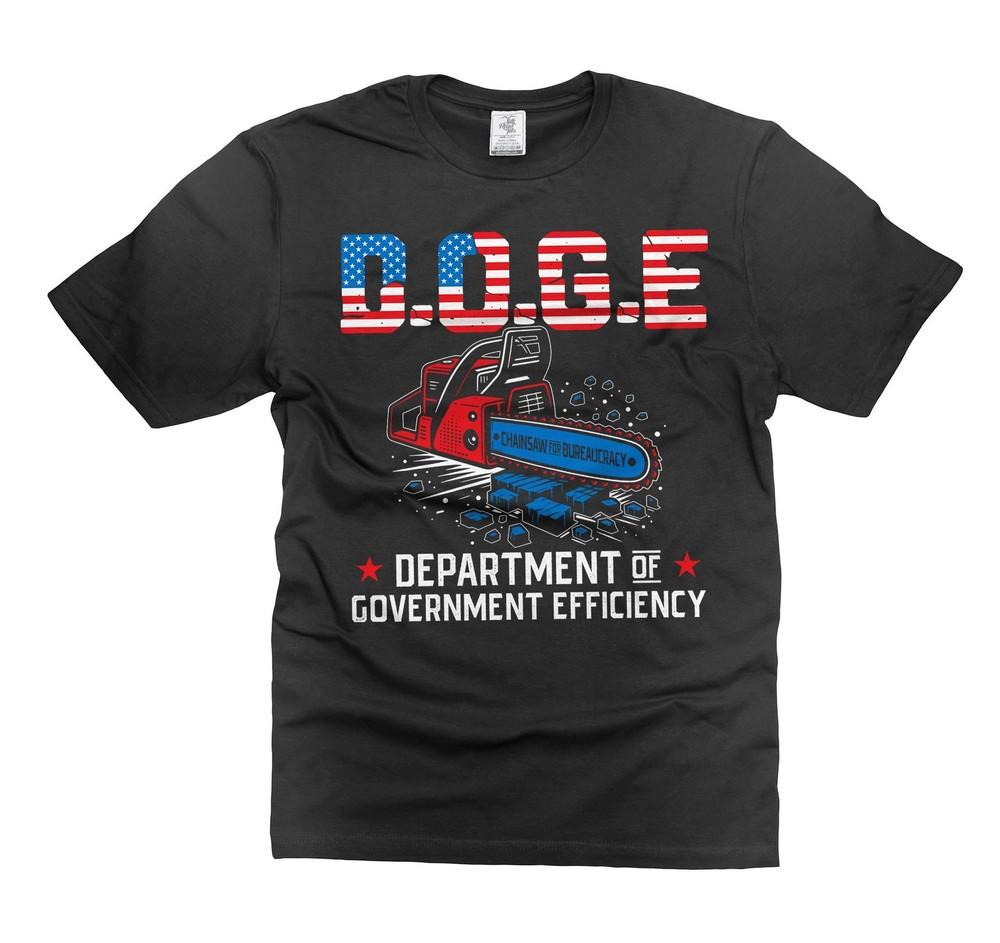 Men s DOGE Shirt Deparment Of Government Efficiency Shirt USA Political Tee Unisex T-Shirt L