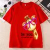 Funny Giraffe Print Short Sleeve TShirt Unisex Unisex Round Neck Casual Streetwear Cotton Printed Graphic Tees Unisex Clothes