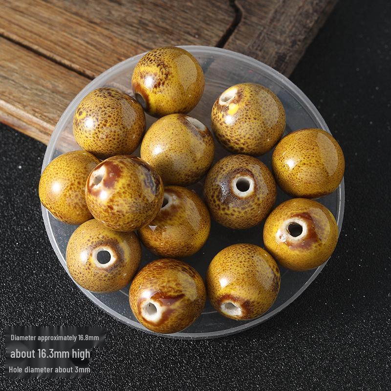 16mm Retro Ceramic Beads for DIY Bracelets & Necklaces