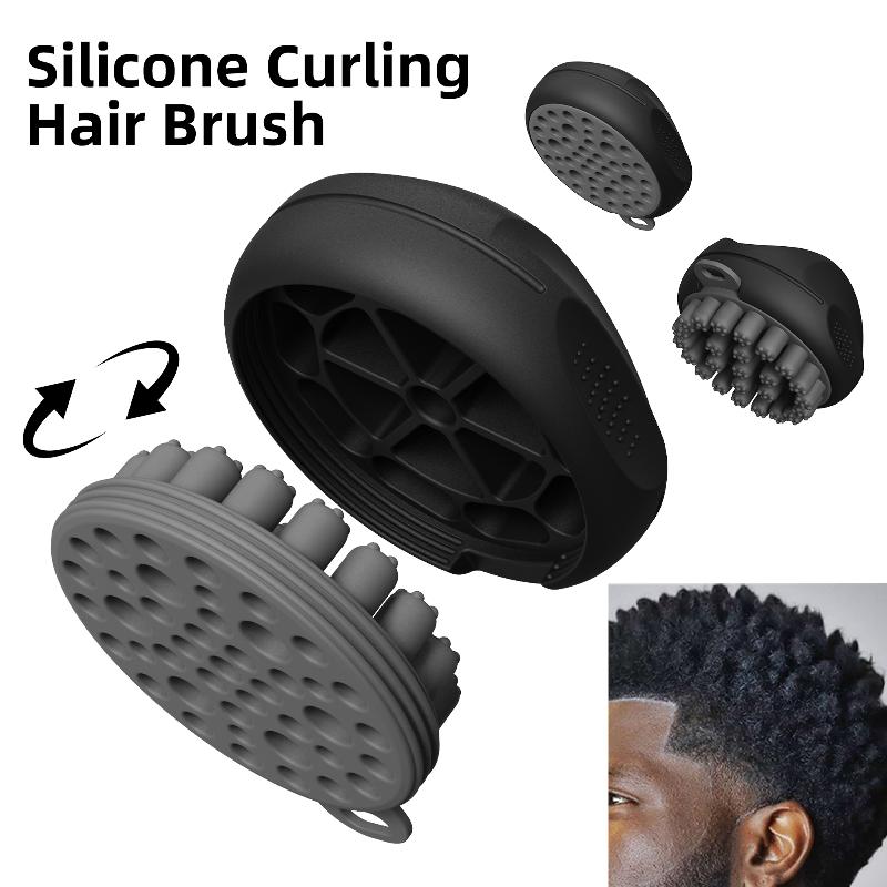 Silicone Hair Curly Twist Magic Barber Brush African Coil Wave Dread Natural Hair Brush Hair Style Tool Salon Accessories
