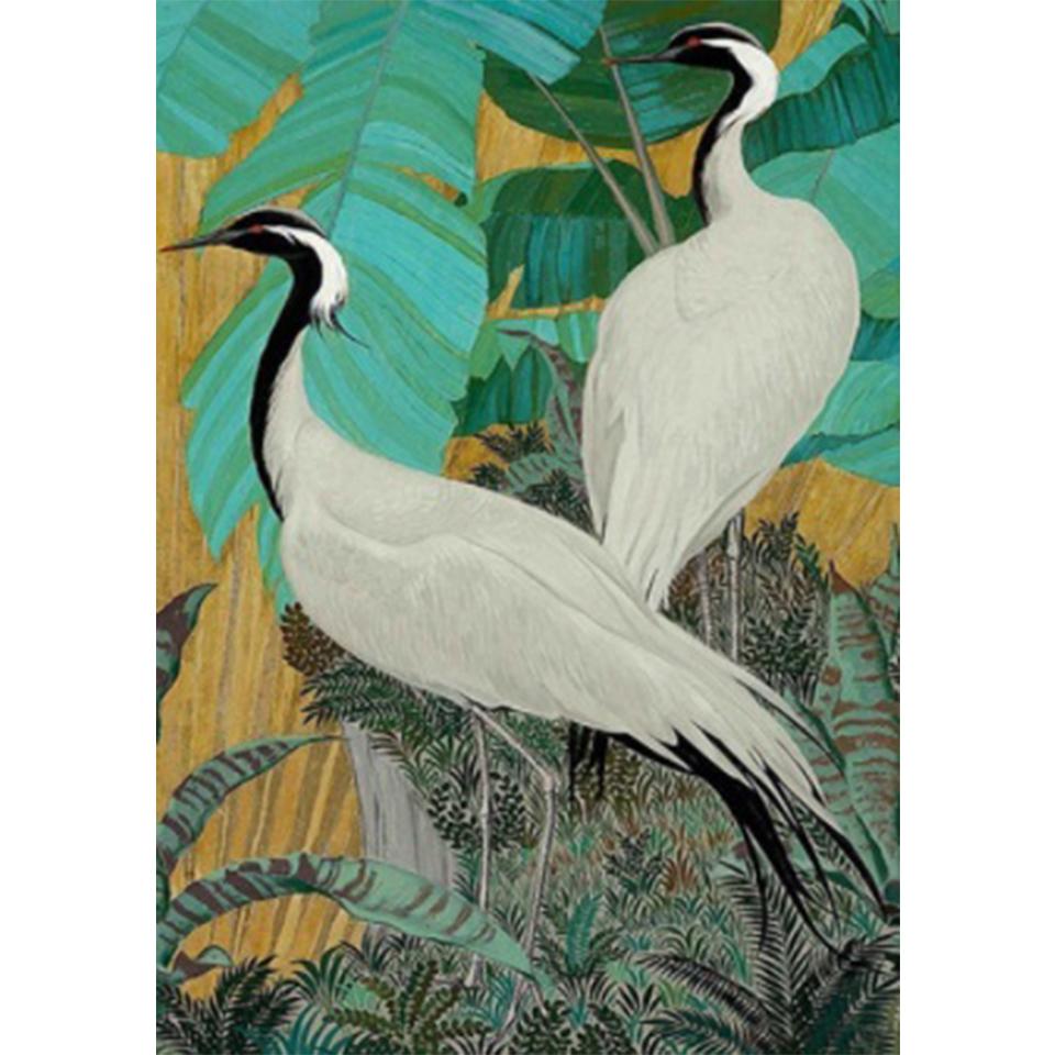 5D DIY White Crane Rhinestone Animal Diamond Painting Picture Full Round Full Diamond Mosaic Gift Cross Stitch Decoration Kit