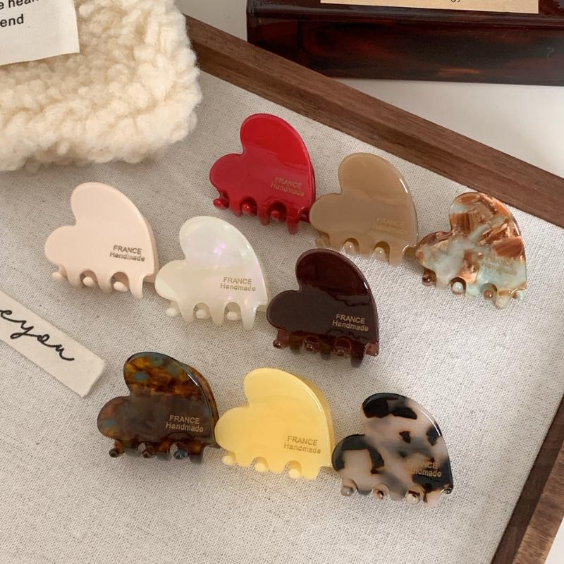 New Year French Love Grip Vintage Acetic Acid Hairpin Female Style Versatile Side Clip Hairpiece