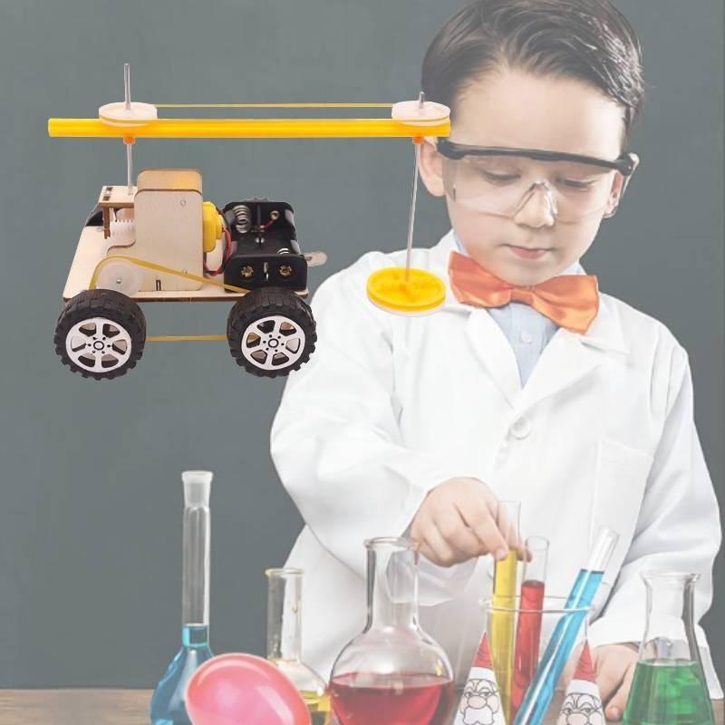 Creative Diy Wooden Material Educational Science Robot Kit For Students Intellect Development J-50 Color Pack