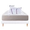 Dreamlux Mattress Set, 26 Cm Pocket Springs Memory Foam Firm Reversible+white Bed Base Ep 13cm + 2 Pillows + Duvet