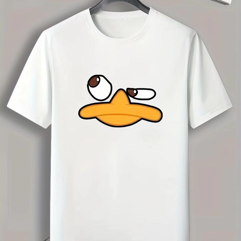 2026 Men Fashion  Animal Cartoon Print Short Sleeve T-shirt - Casual Fashion Graphic Tee for Summer