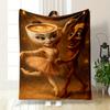 A Coffee Cup and a Chocolate Figure Perform a Ballet-like Dance Together. for All Seasons Blanket Lunch Break Throw Gift
