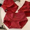 Ladies Spring and Autumn New Cotton Antibacterial Crotch Extended Crotch Red Benming Year Flat Angle Briefs