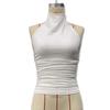 Sommer Rückenfrei Sexy Hängender Hals Weste Ärmelloses T-Shirt Elegant Damen Neu Einfarbig Tanktops Schlanke Passform Mode Streetwear Bluse